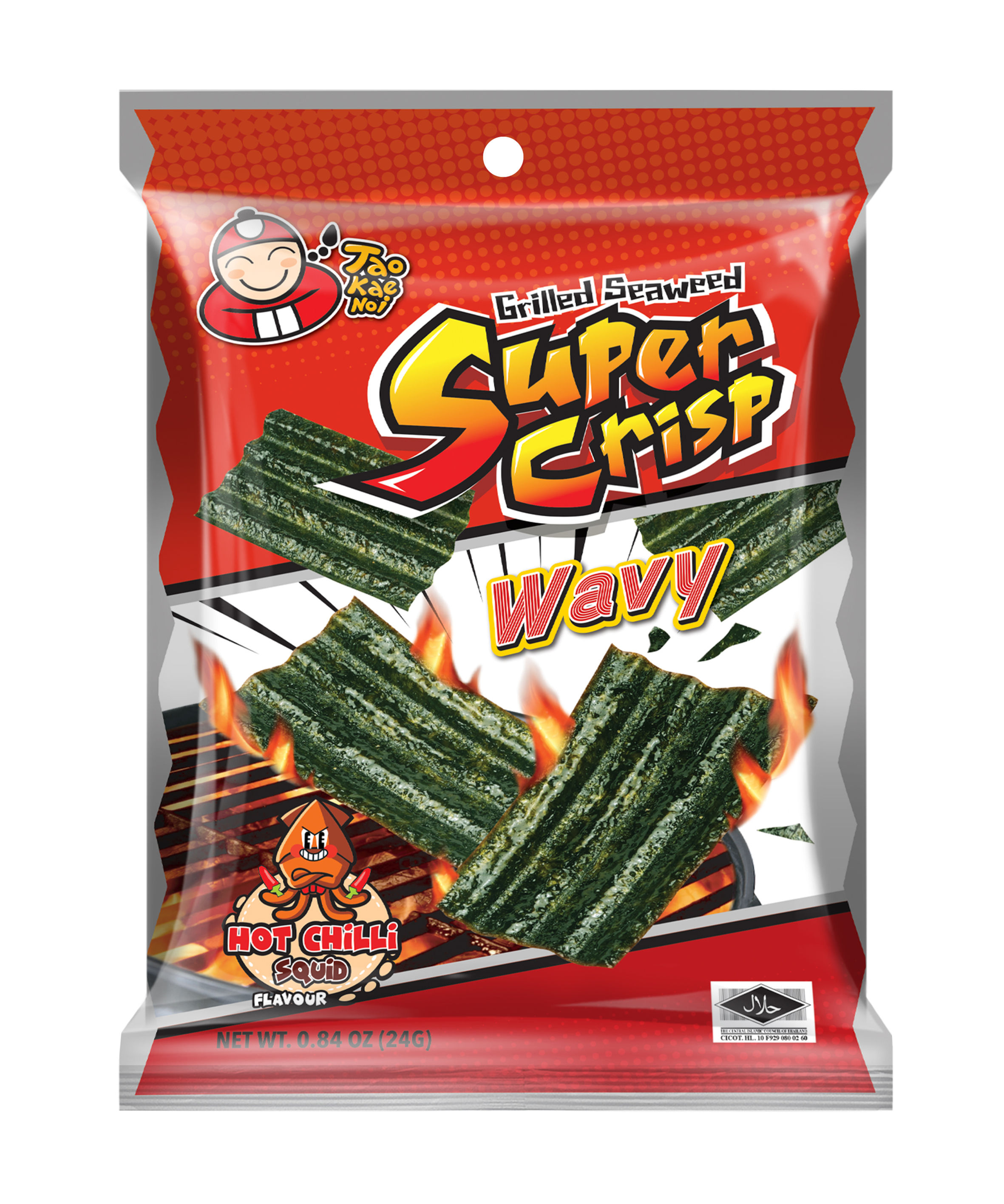 Grilled Seaweed Super Crisp Wavy Hot Chili Squid 0.84 oz (24g)