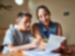 Mother and Son studying together