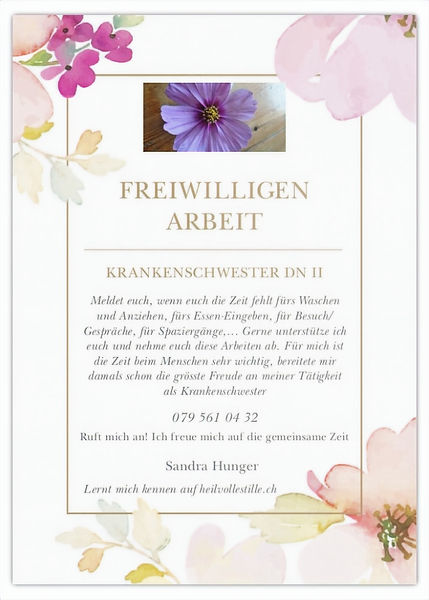 Flyer Freiwilligen Arbeit