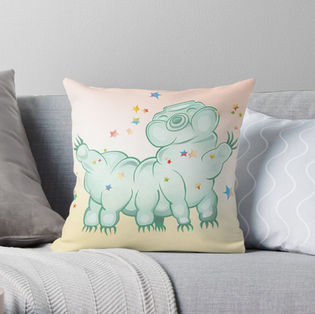 Sparkle the Dancing Water Bear Throw Pillow