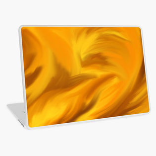 Amber Feathers Laptop Skin