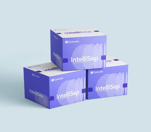 Box packaging for a healthcare product with minimalist design and prominent medical company logo.