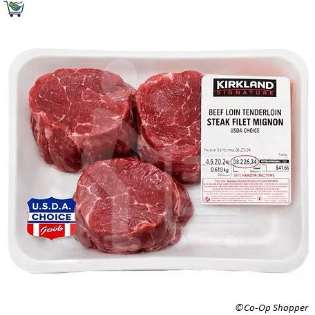 Kirkland Signature USDA Choice Beef Loin Tenderloin Steak - Filet Mignon
