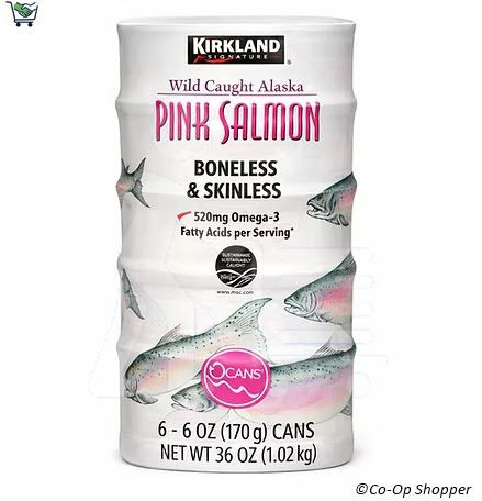 Kirkland Signature Wild Alaskan Pink Salmon, 6 x 6 oz