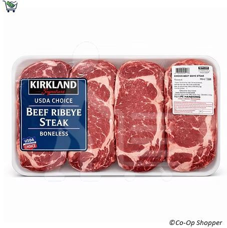Kirkland Signature USDA Choice Beef Ribeye Steak Boneless