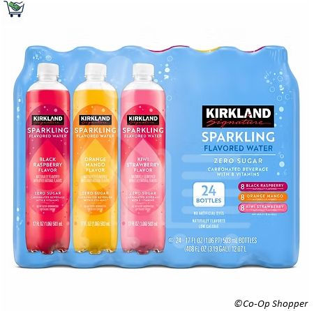Kirkland Signature Flavored Sparkling Water, 17 fl oz, 24-count