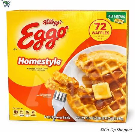 Kellogg's Eggo Waffles, Homestyle, 72 ct