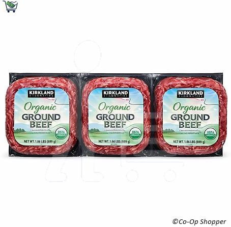 Kirkland Signature Organic Ground Beef, 1.34 lbs, 3-count