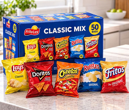 Costco multipack beside individually factory-sealed items demonstrating Smart Portions