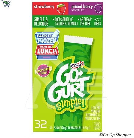 Yoplait Go-Gurt Simple, 32 x 2.25 oz