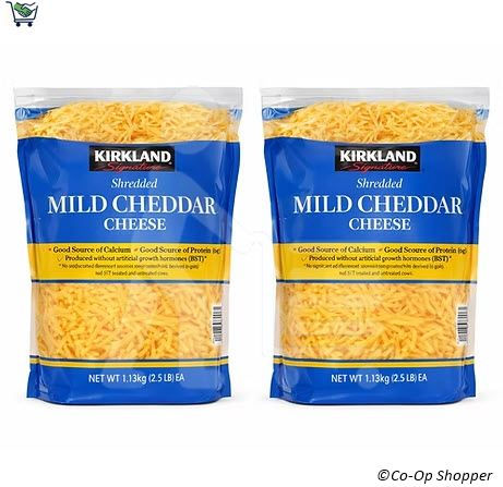 Kirkland Signature Mild Cheddar Shredded, 2 x 2.5 lbs