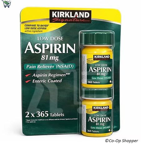 Kirkland Signature Low Dose Aspirin 81 mg Tablets, 730 ct