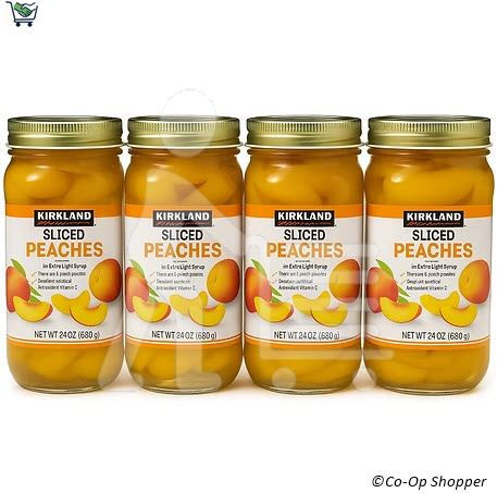 Kirkland Signature Sliced Peaches, 4 x 24 oz