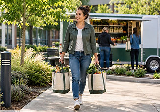 Mobile grocery operator providing prepared grocery service throughout the local community.