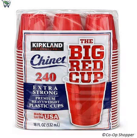 Kirkland Signature Chinet Red Cups, 240 x 18 oz