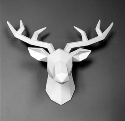 Thumbnail: Geometric Deer Head Resin Wall Mounted Faux Taxidermy