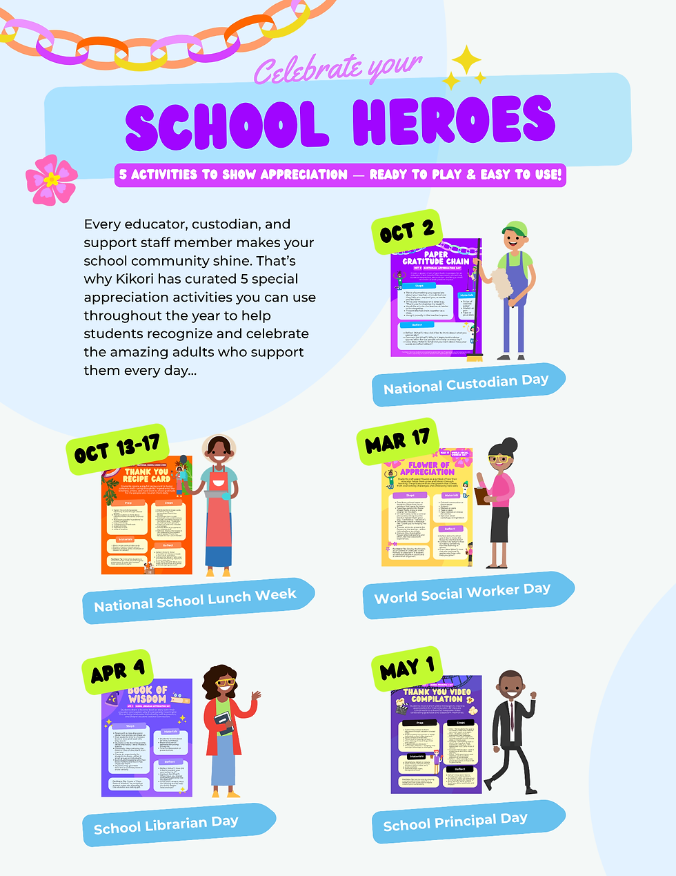 US Teacher Appreciation Week and Educator Appreciation Days for 2024-25 School Year-