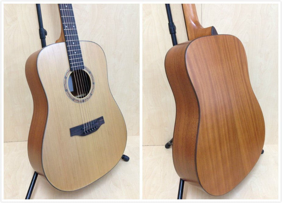 Thumbnail: Klema K100DC Solid Canadian Cedar Top Mahogany Body Dreadnought Cutaway Acoustic