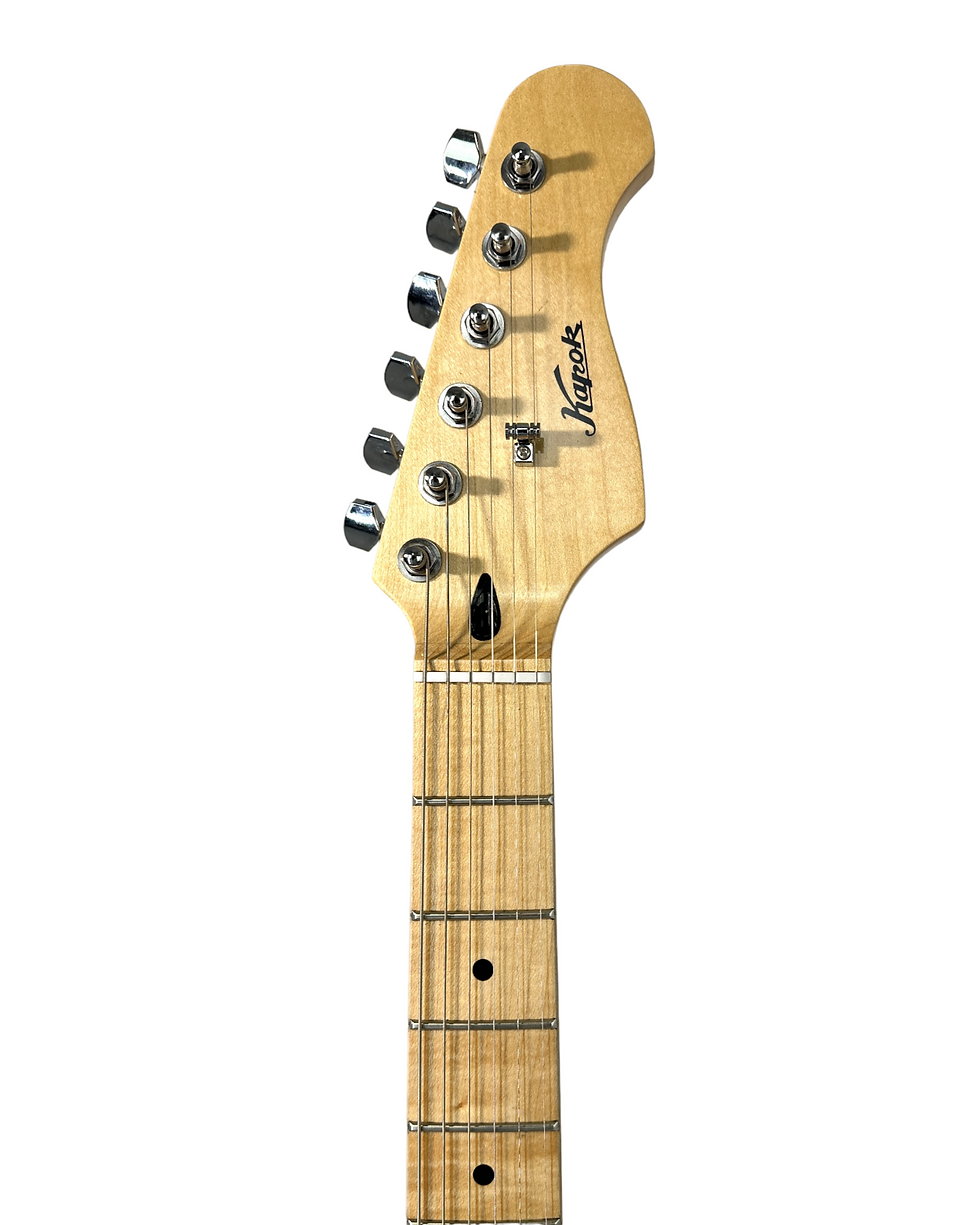 Thumbnail: Haze Maple Bolt-On Neck SSS Tremolo HST Electric Guitar - Black KASTBK
