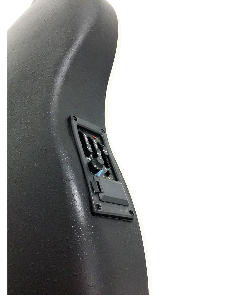 Thumbnail: Caraya SP723CEQBS Roundback Built-In Pickups Fibre Glass Back Acoustic Guitar -