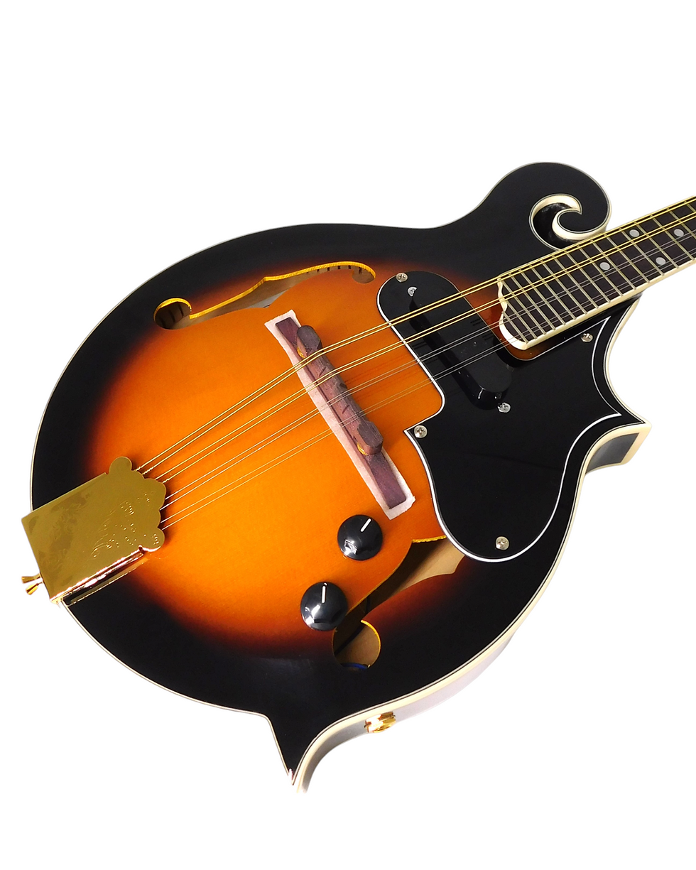 Thumbnail: Caraya SMA008EQVSHK19601MDF F-Style Solid Top Electric-Mandolin, Vintage Sunburs