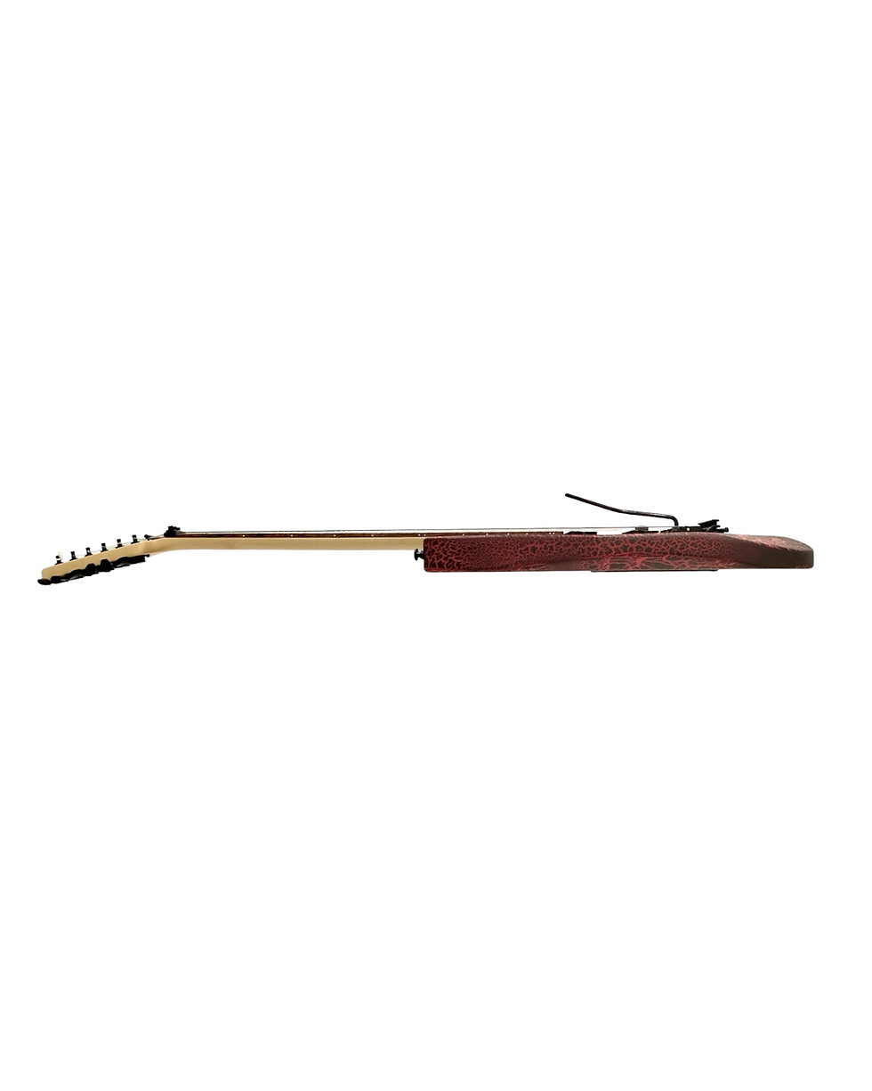 Thumbnail: Haze Floyd Rose HH Cracked Molten Lava HRC Electric Guitar - Red HCJS19600
