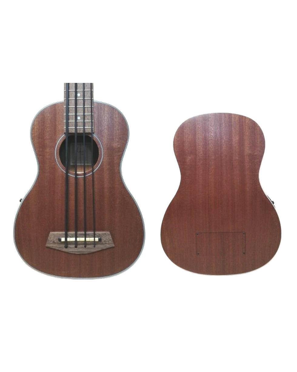 Thumbnail: Haze Mahogany Body Walnut Fingerboard Built-in Pickups/EQ Bass Ukulele - Natural