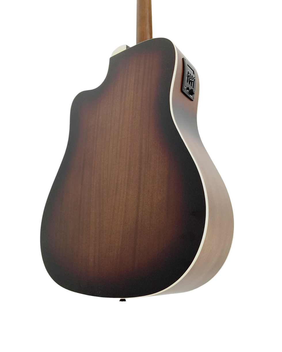 Thumbnail: Haze F650DVSCEQ Mahogany Top Built-In Pickup/Tuner Cutaway Acoustic Guitar - Tob
