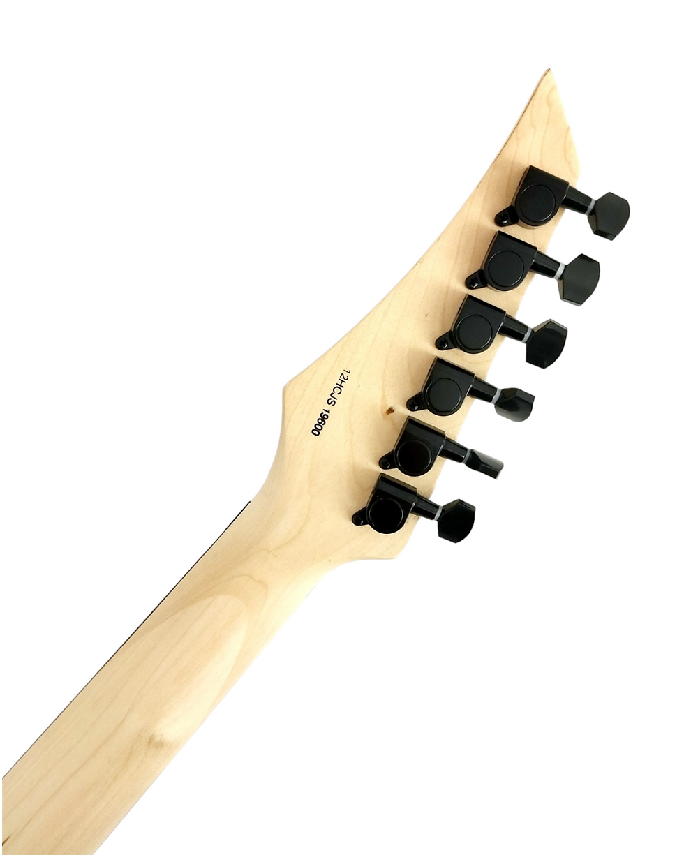 Thumbnail: Haze Floyd Rose HH Cracked Molten Lava HRC Electric Guitar - Red HCJS19600