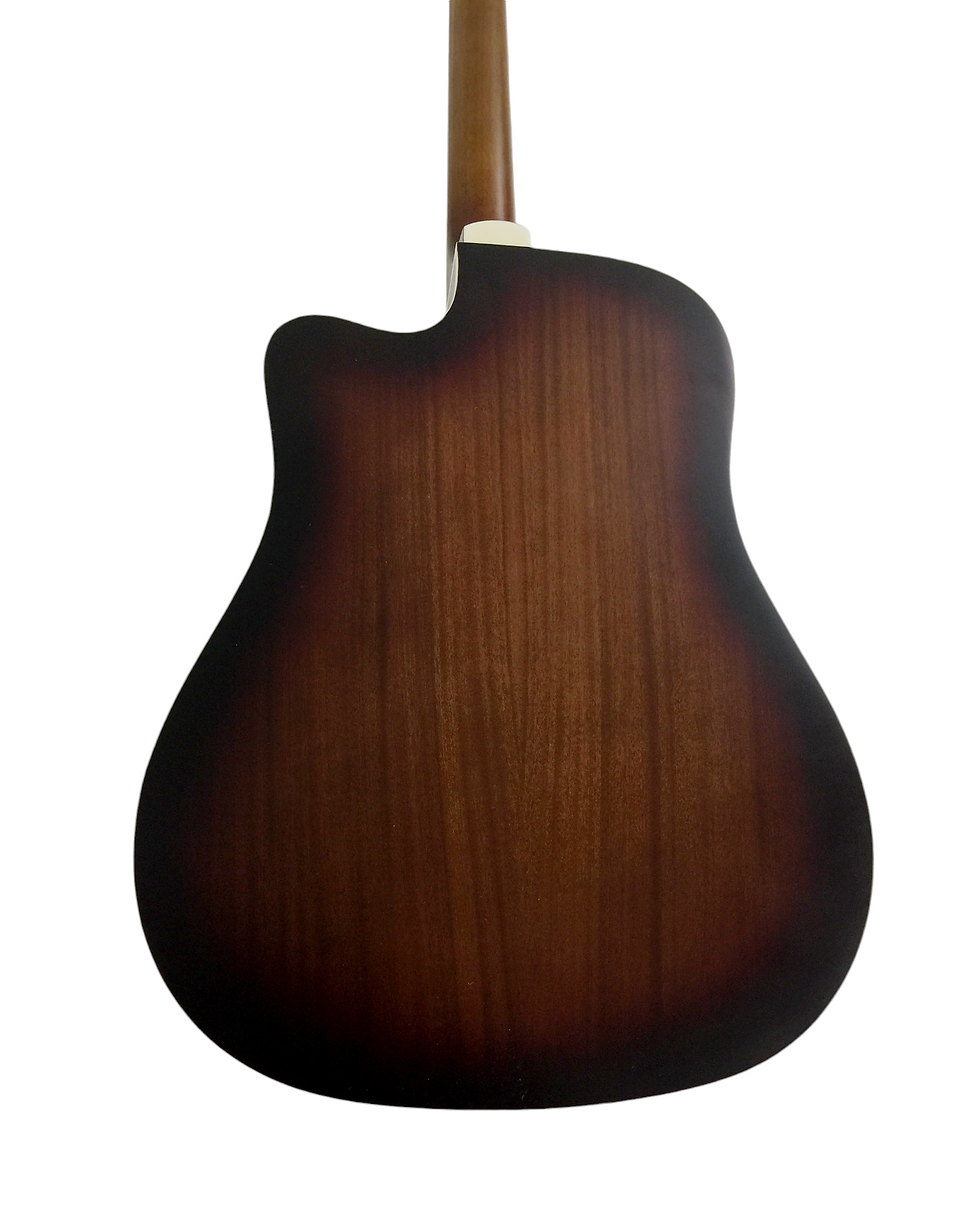 Thumbnail: Haze F650DVSCEQ Mahogany Top Built-In Pickup/Tuner Cutaway Acoustic Guitar - Tob