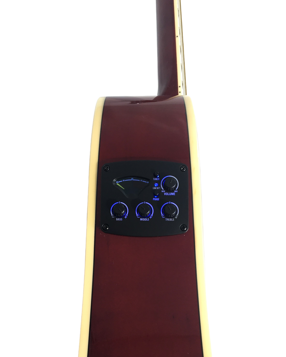 Thumbnail: Haze F631BCEQBS Thin-Body Built-In Pickups/Tuner Acoustic Guitar - Sunburst with