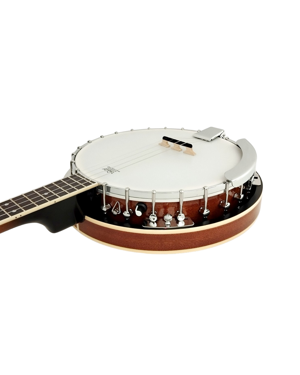 Thumbnail: Caraya 4-String Mahogany Body Resonator Tenor Banjo 19 fret - Natural BJ004EQ1