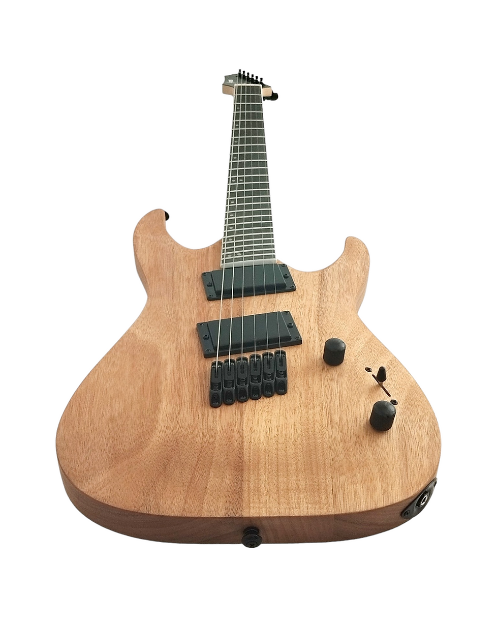 Thumbnail: Haze Fanned Fret Built-in Preamp Mahogany HAX Electric Guitar - Natural 6FFNOIL