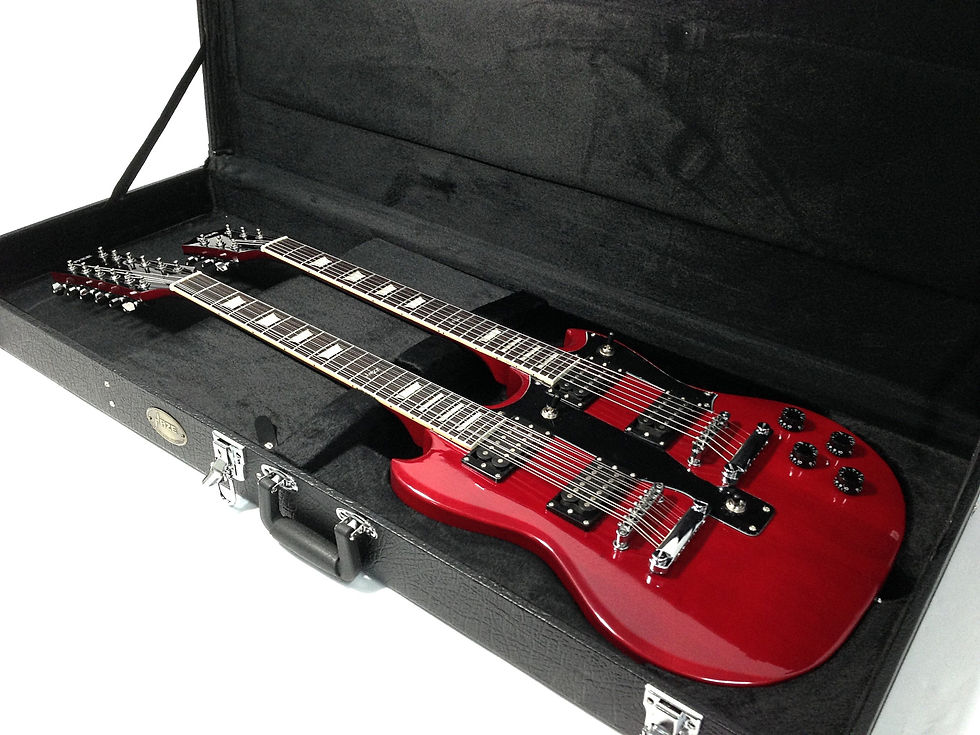Thumbnail: Haze HSBD1910C Rectangle Double Neck Electric Guitar Hard Case, Lockable, Black