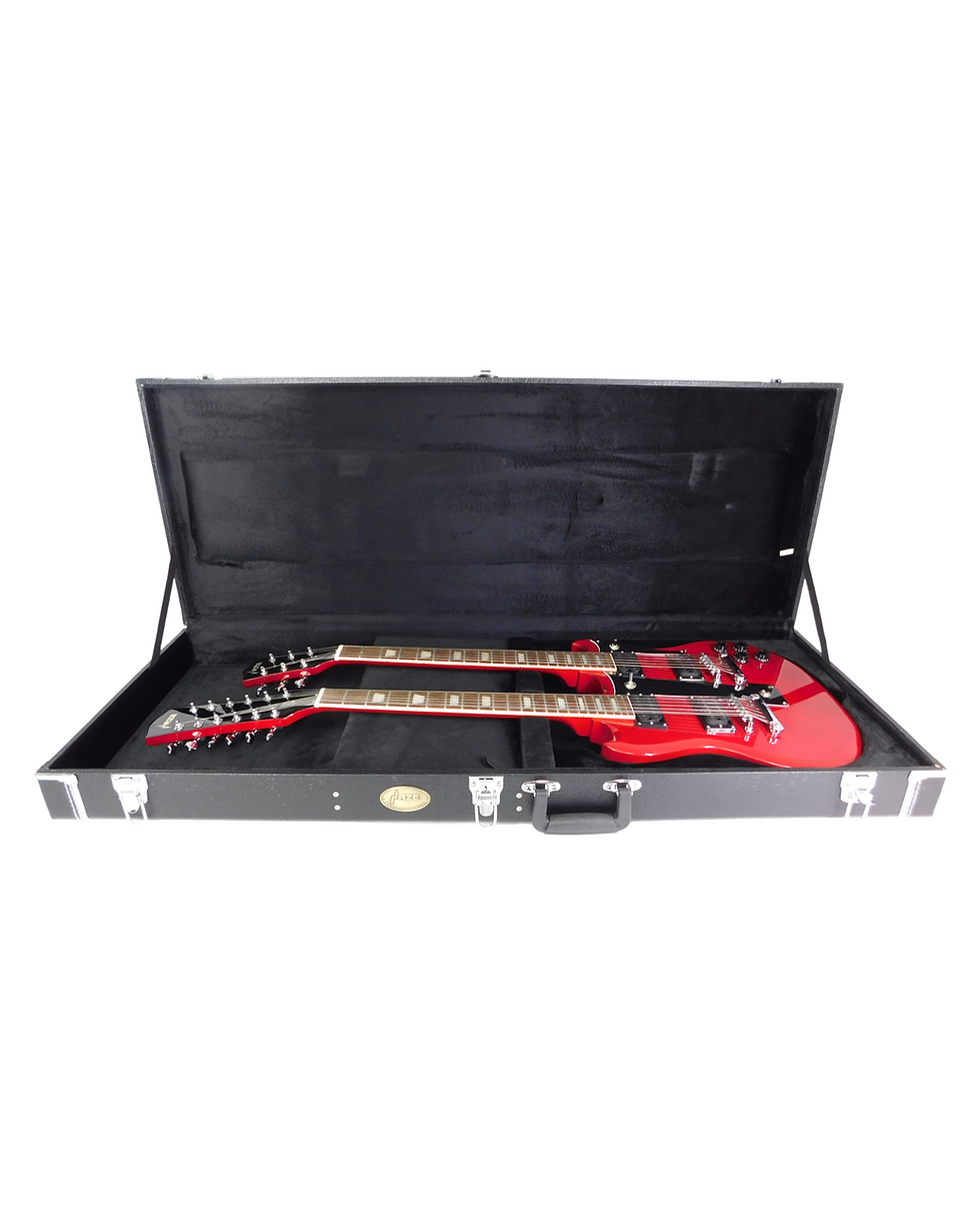 Thumbnail: Haze HSBD1910C Rectangle Double Neck Electric Guitar Hard Case, Lockable, Black