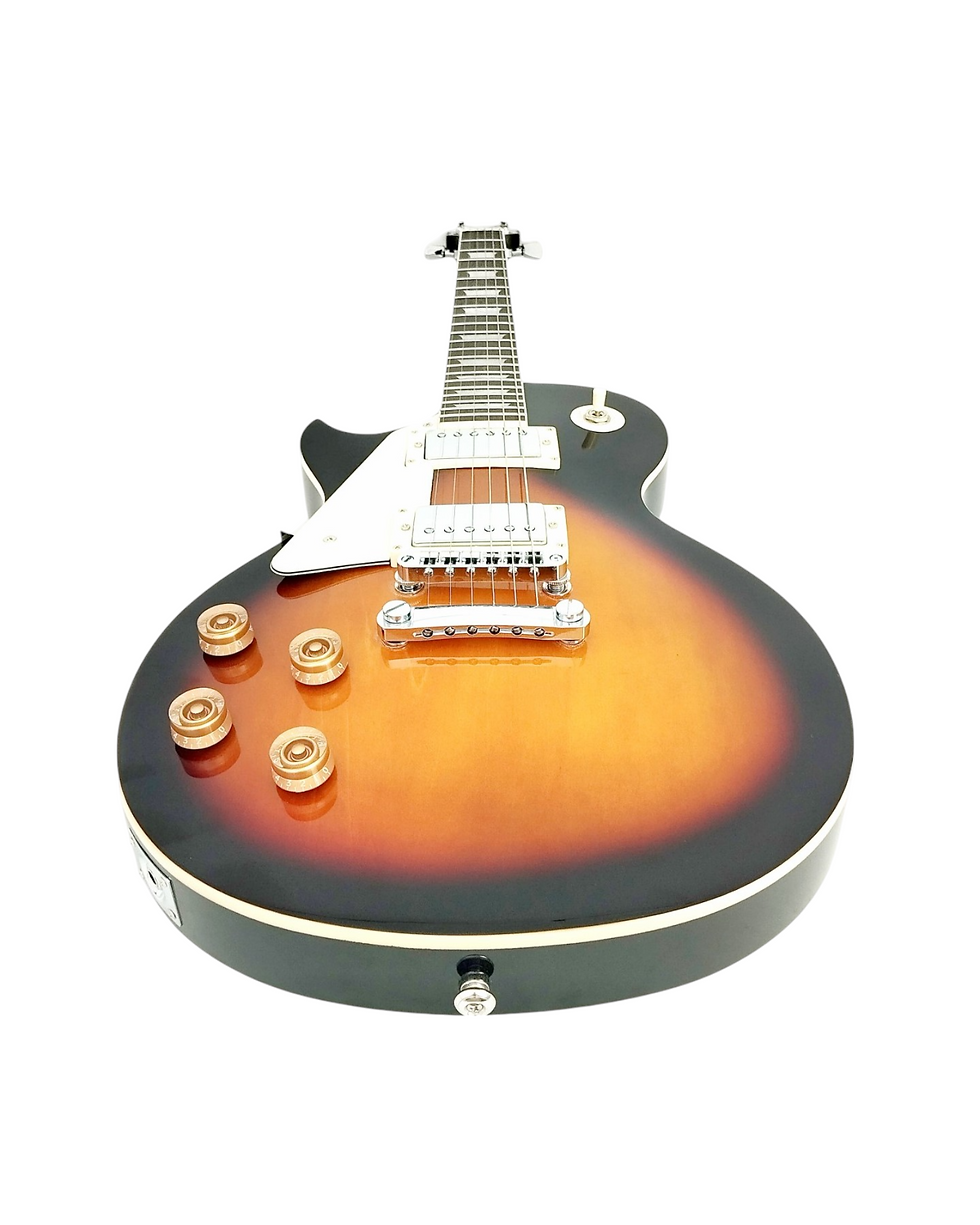 Thumbnail: Haze Left Handed HH Maple Electric Guitar - Vintageburst SEG277BSLH with Accesso