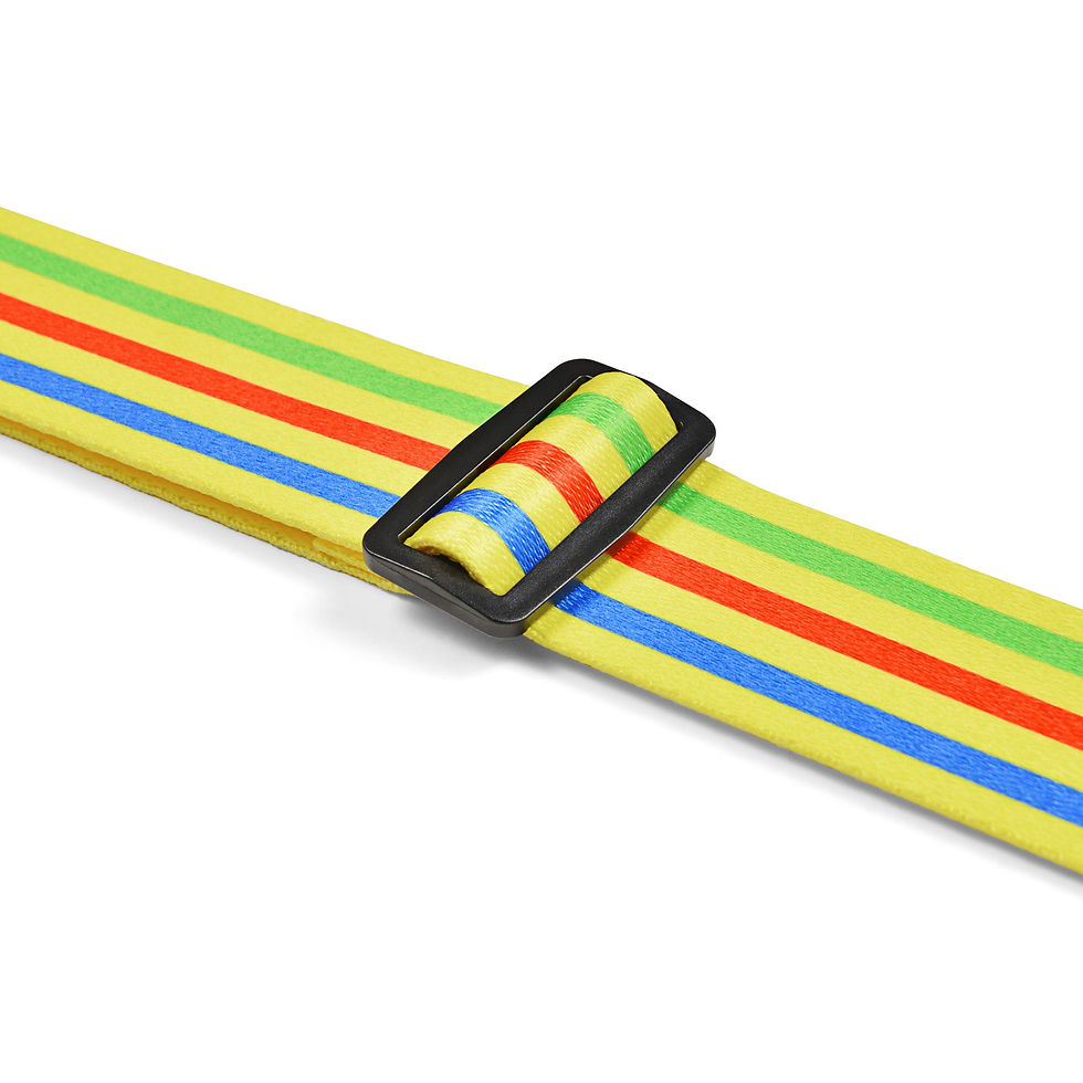 Thumbnail: Amumu Stripe Guitar Strap Yellow Polyester Cotton - PC02P
