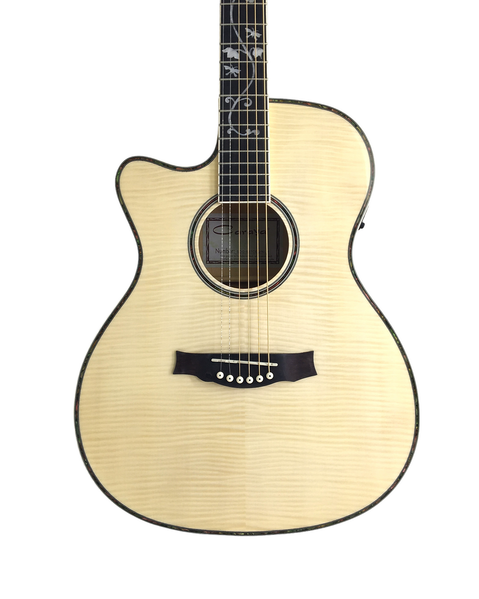 Thumbnail: Caraya SDG837CEQNLH Left-Handed All Maple Built-In Pickups/Tuner Acoustic Guitar