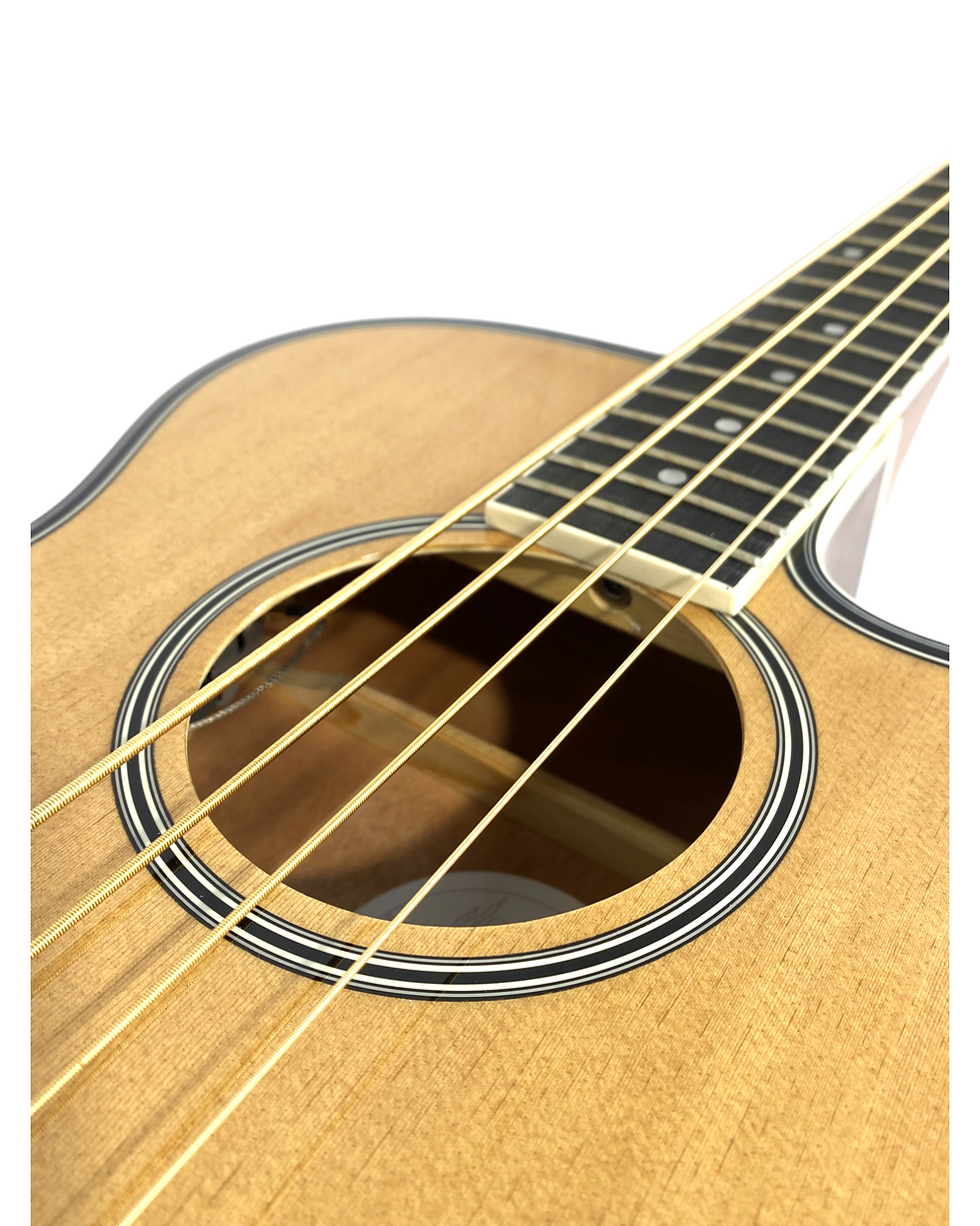 Thumbnail: Haze FB711BCEQN34 3/4 4-String Electric-Acoustic Bass Guitar Natural + Free Gig 