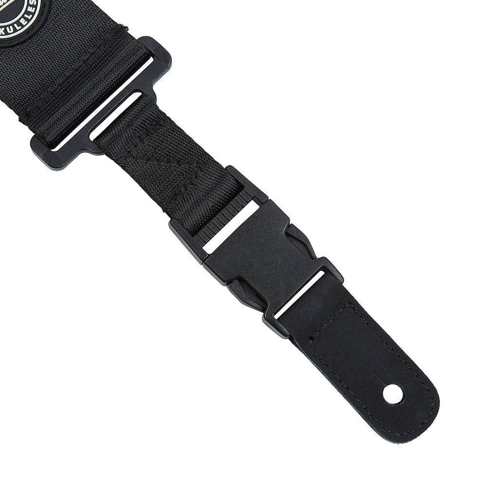 Thumbnail: Amumu Seatbelt Guitar Strap with Clip Black Nylon - PA01WBK