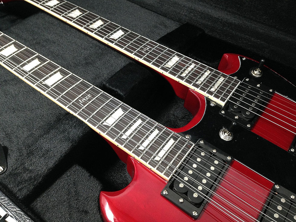 Thumbnail: Haze HSBD1910C Rectangle Double Neck Electric Guitar Hard Case, Lockable, Black