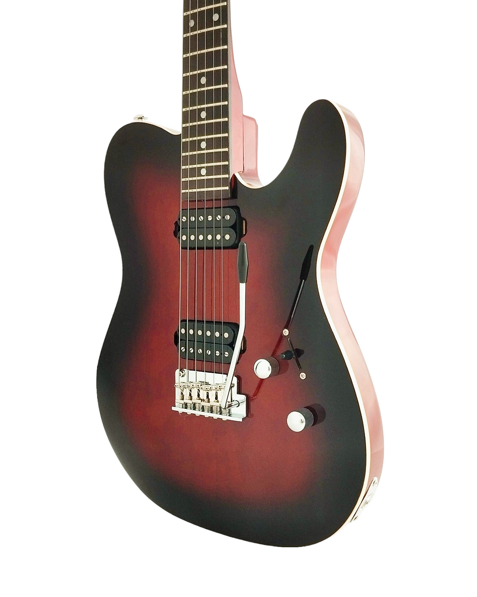 Thumbnail: Haze Split Coil pickup Tremolo Bar Contoured HTL Electric Guitar - Redburst KATL