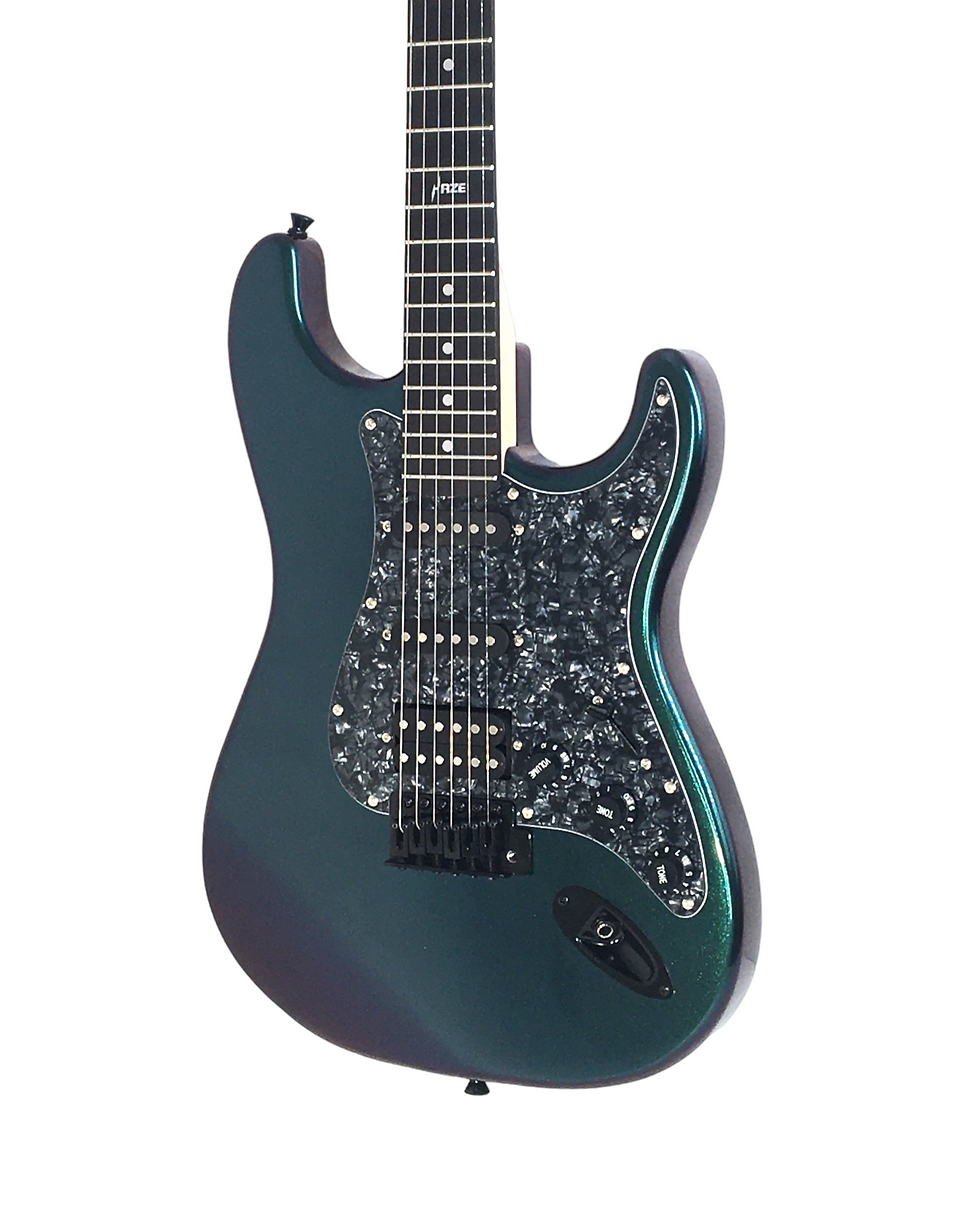 Thumbnail: Haze Chameleon SSH Strat-Style HST Electric Guitar - Chameleon SEG211V with Acce