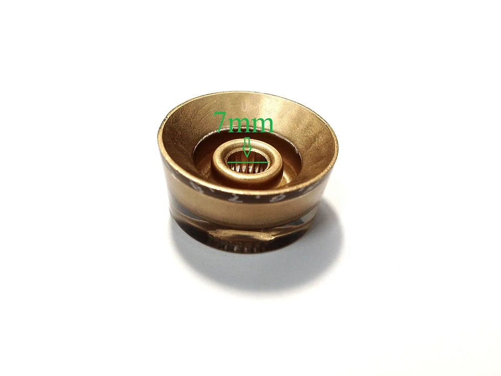 Thumbnail: 4x Push-on Volume / Tone Control Knob for Electric Guitar and Bass,Golden-Clear