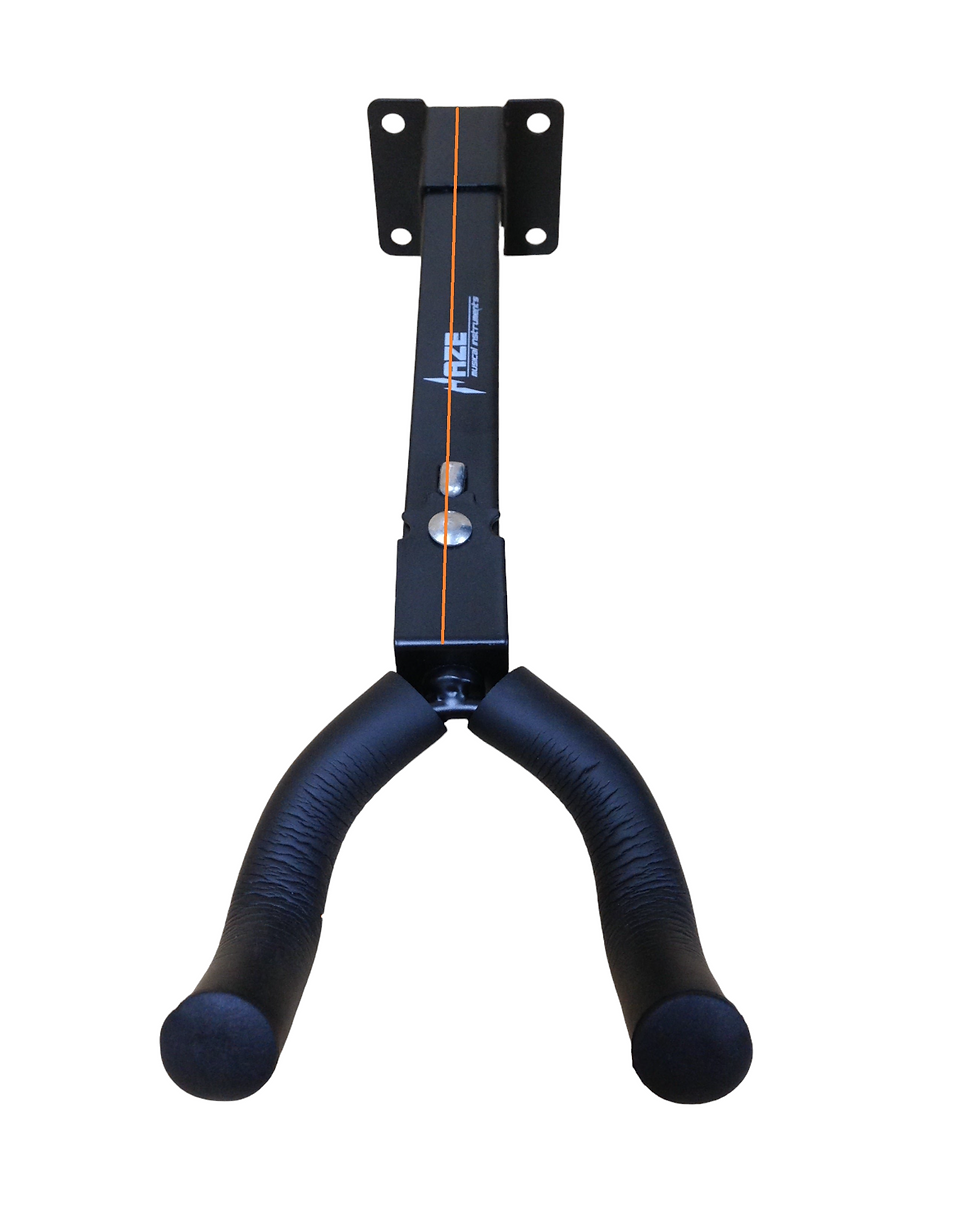 Thumbnail: Two (x2) Haze HSG1 Long-arm Guitar Slat Hook/Wall Mount Guitar Bracket, Black