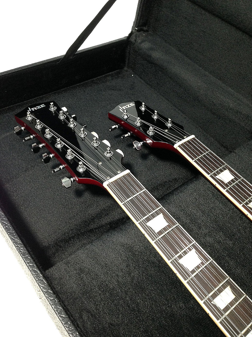 Thumbnail: Haze HSBD1910C Rectangle Double Neck Electric Guitar Hard Case, Lockable, Black