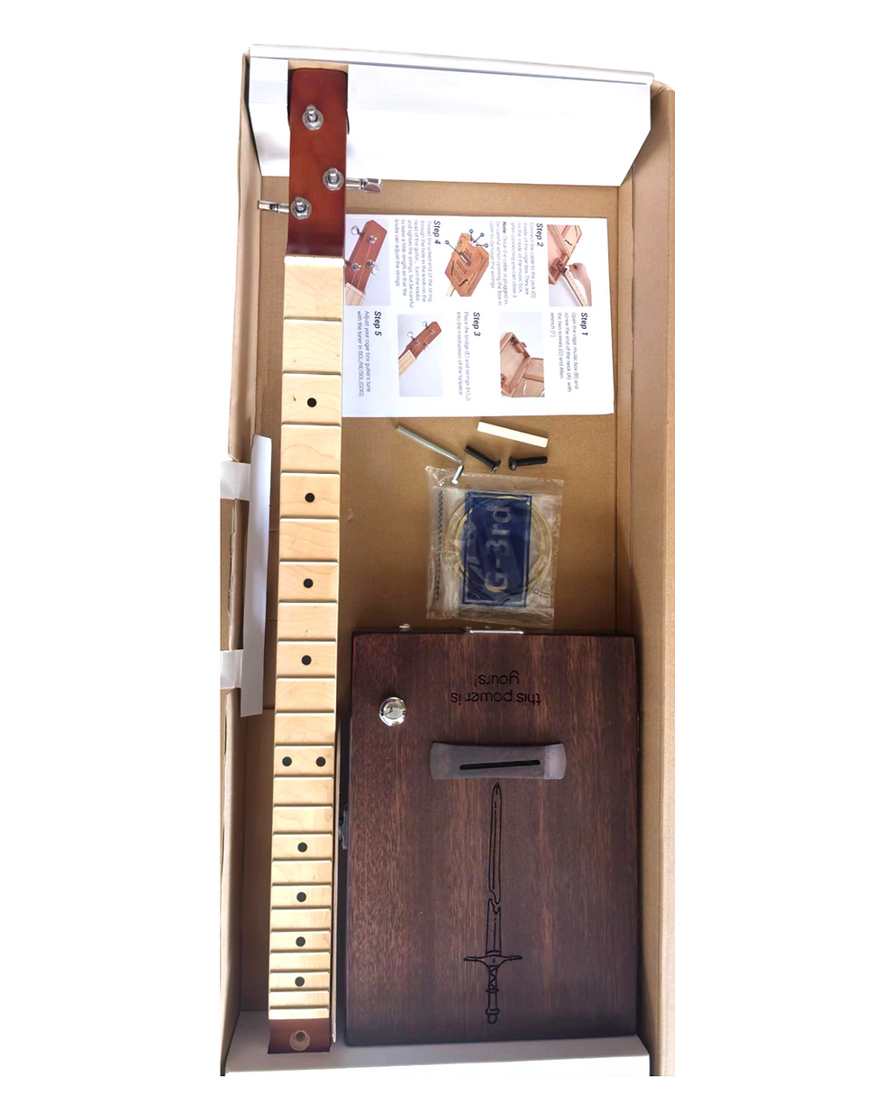 Thumbnail: Haze Mahogany Cigar Box Guitar -Brown- HX52 DIY kits