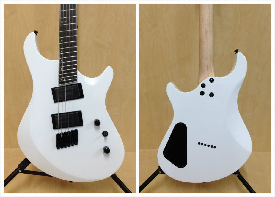 Thumbnail: Haze Fanned Fret Built-in Preamp Poplar HAX Electric Guitar - White 6FFWHT