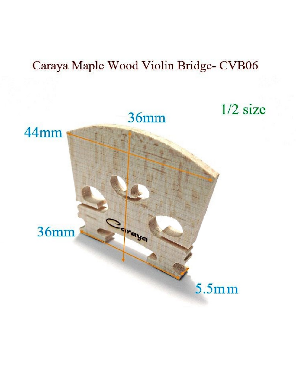 Thumbnail: Caraya CVB06 Maple Wood Violin Bridge - 4/4, 3/4, 1/2, 1/4, 1/8, 1/16