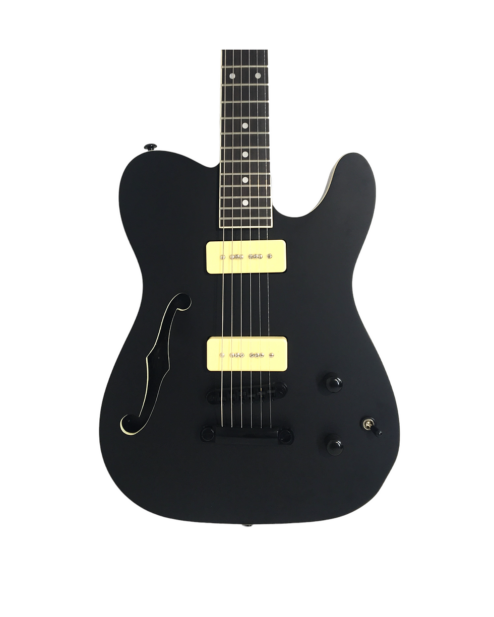 Thumbnail: Midnight Muse: Haze Semi-Hollow M-90 Pickup HTL Electric Guitar- Black HSE501BK